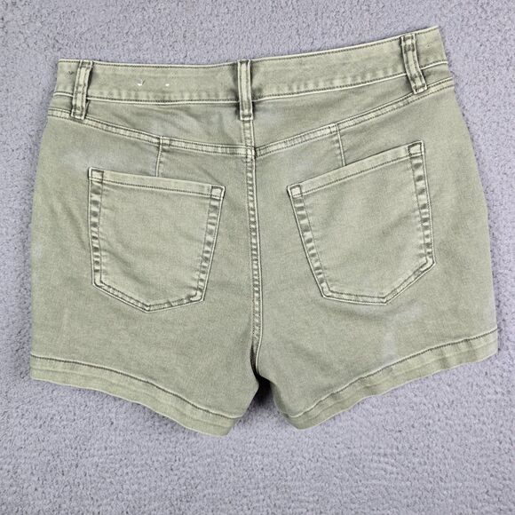 Lane Bryant Womens Shorts 14 Green Signature Fit Flex Magic Waistband Stretch - Picture 2 of 16